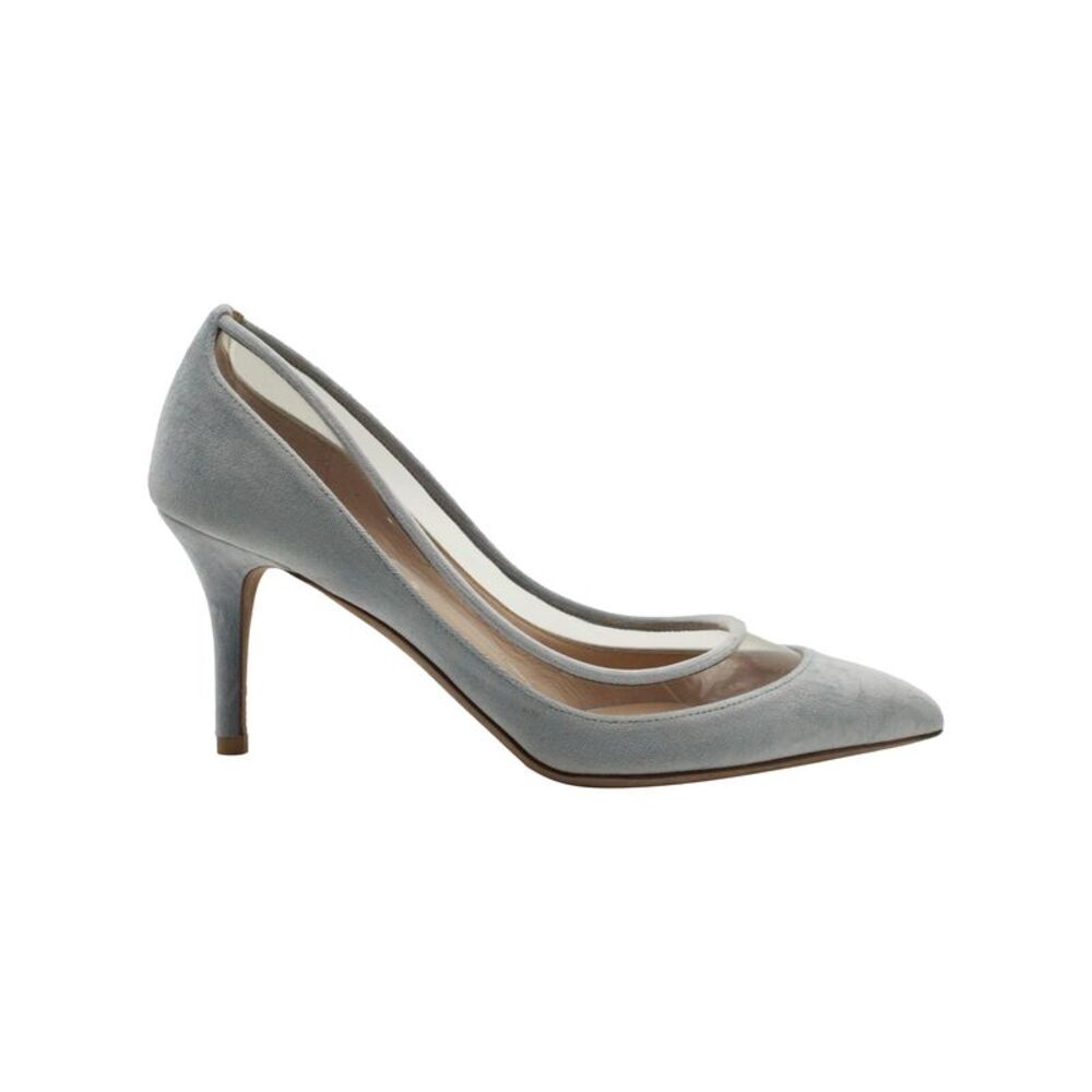 Valentino Celeste Pumps in Light Blue Velvet